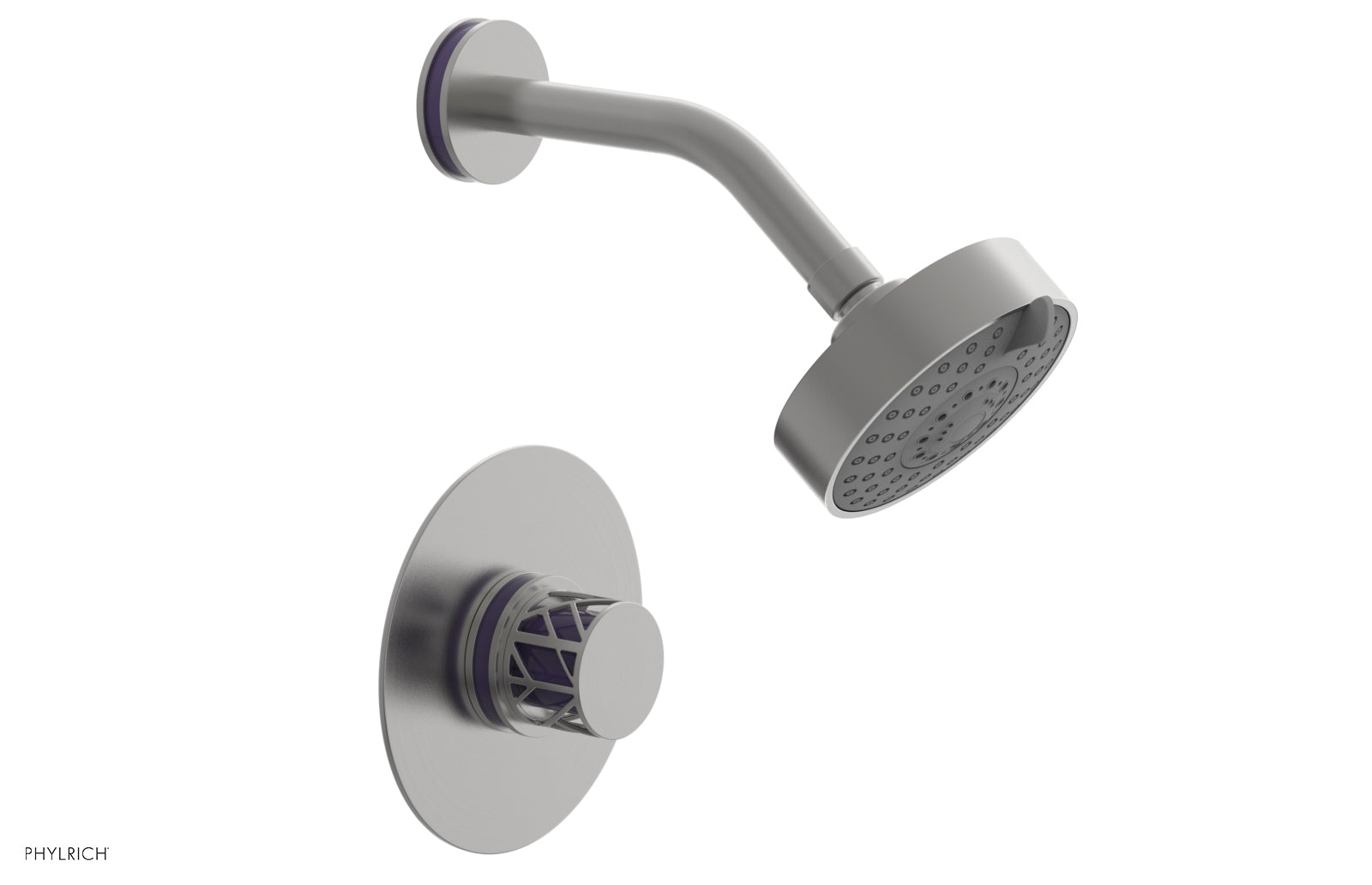 JOLIE Pressure Balance Shower Set - Round Handle with "Purple" Accents 222-21