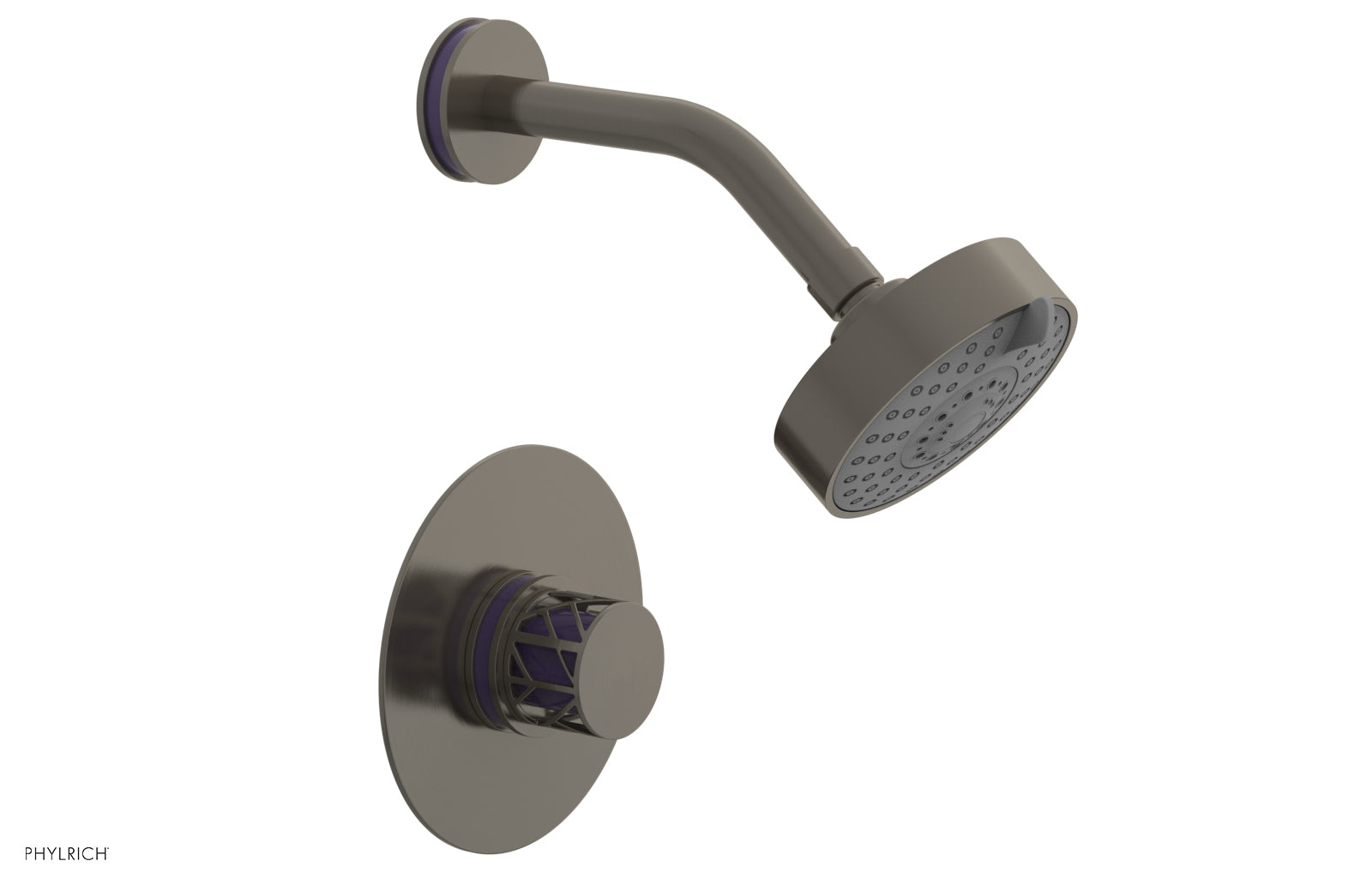 JOLIE Pressure Balance Shower Set - Round Handle with "Purple" Accents 222-21