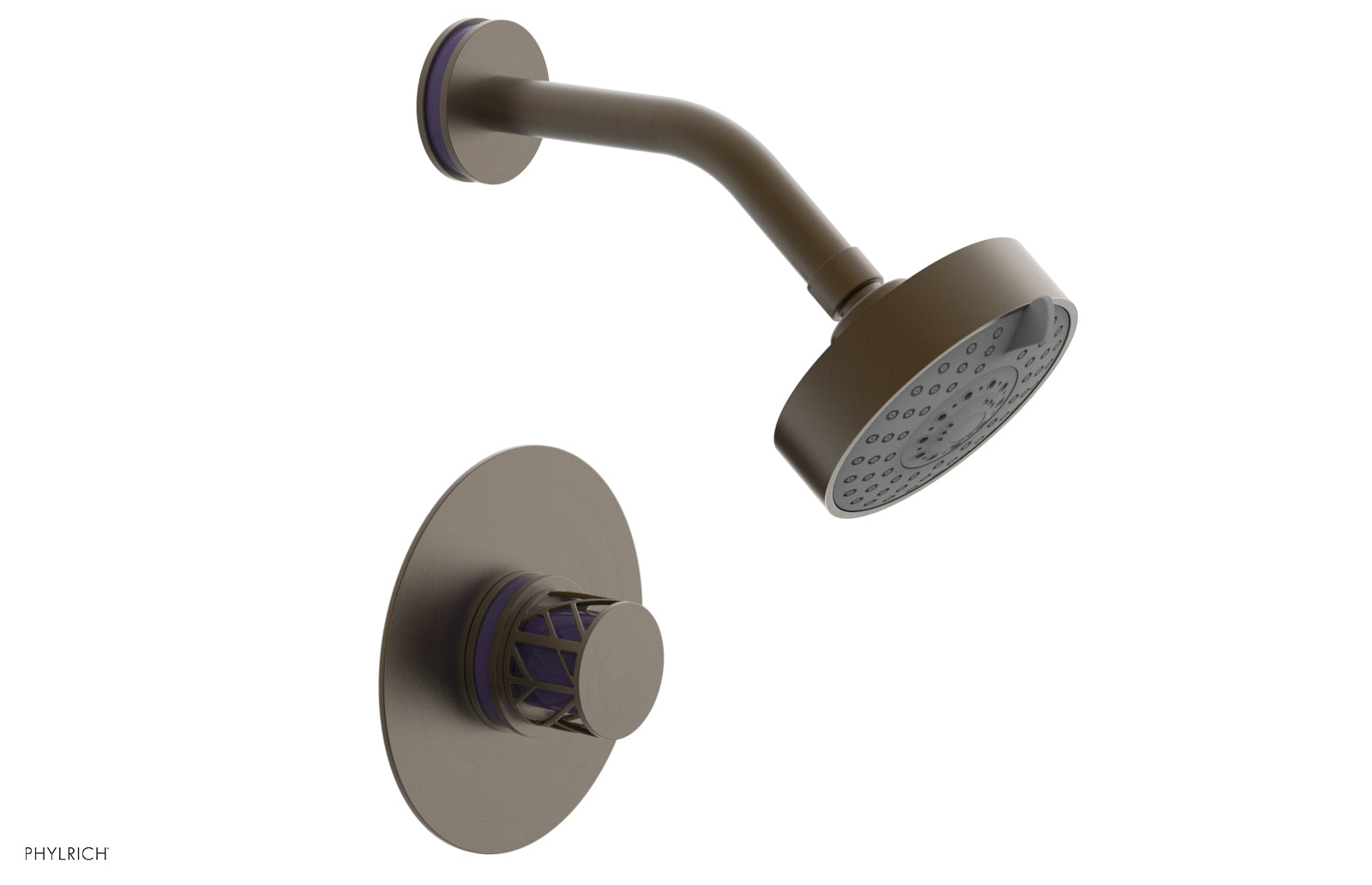 JOLIE Pressure Balance Shower Set - Round Handle with "Purple" Accents 222-21