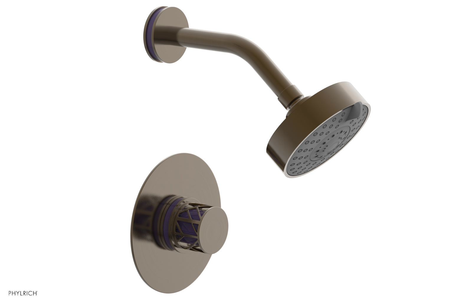 JOLIE Pressure Balance Shower Set - Round Handle with "Purple" Accents 222-21
