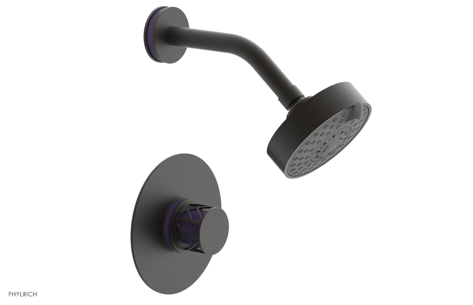 JOLIE Pressure Balance Shower Set - Round Handle with "Purple" Accents 222-21