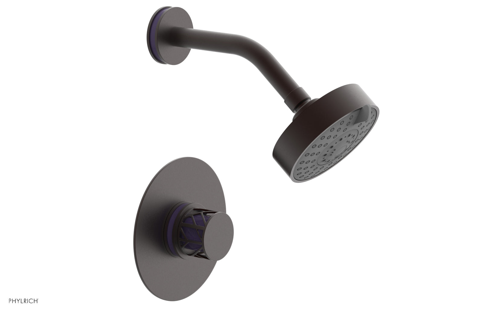 JOLIE Pressure Balance Shower Set - Round Handle with "Purple" Accents 222-21