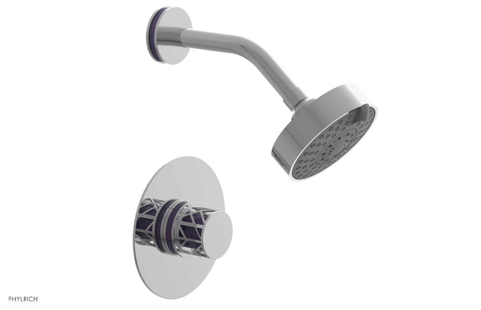 JOLIE Pressure Balance Shower Set - Round Handle with "Purple" Accents 222-21