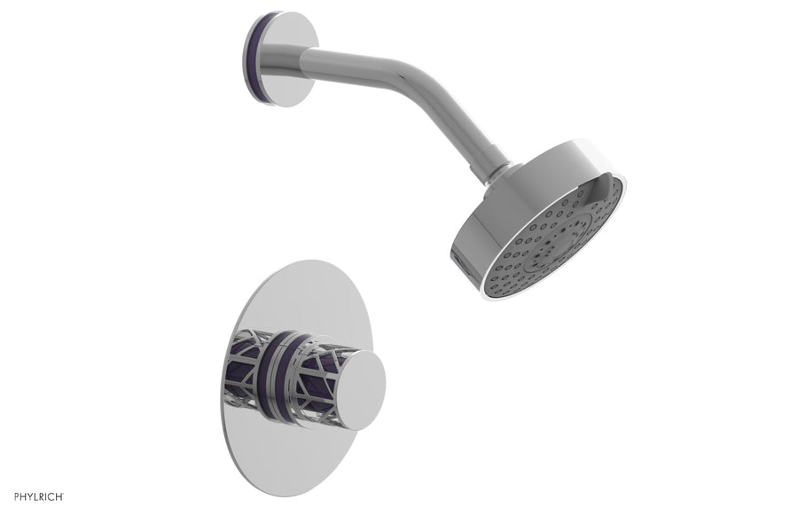 JOLIE Pressure Balance Shower Set - Round Handle with "Purple" Accents 222-21