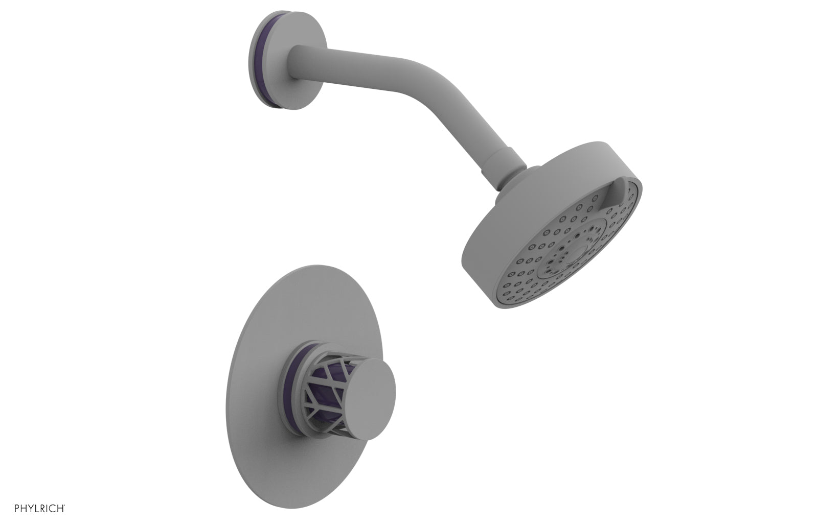 JOLIE Pressure Balance Shower Set - Round Handle with "Purple" Accents 222-21