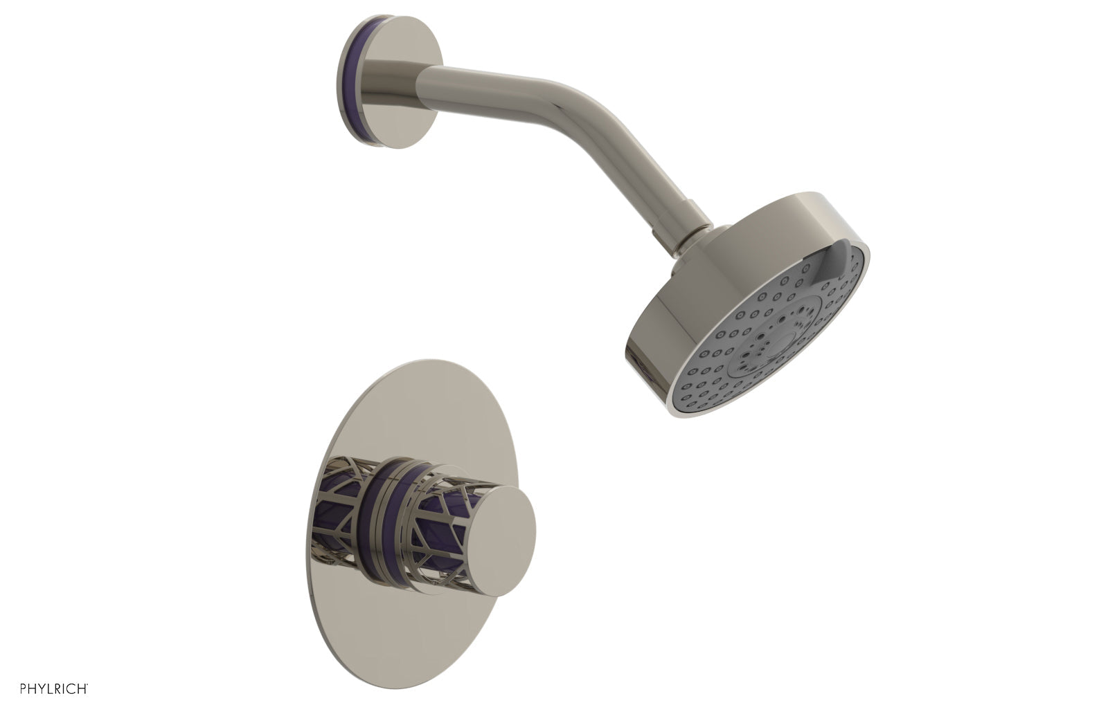 JOLIE Pressure Balance Shower Set - Round Handle with "Purple" Accents 222-21