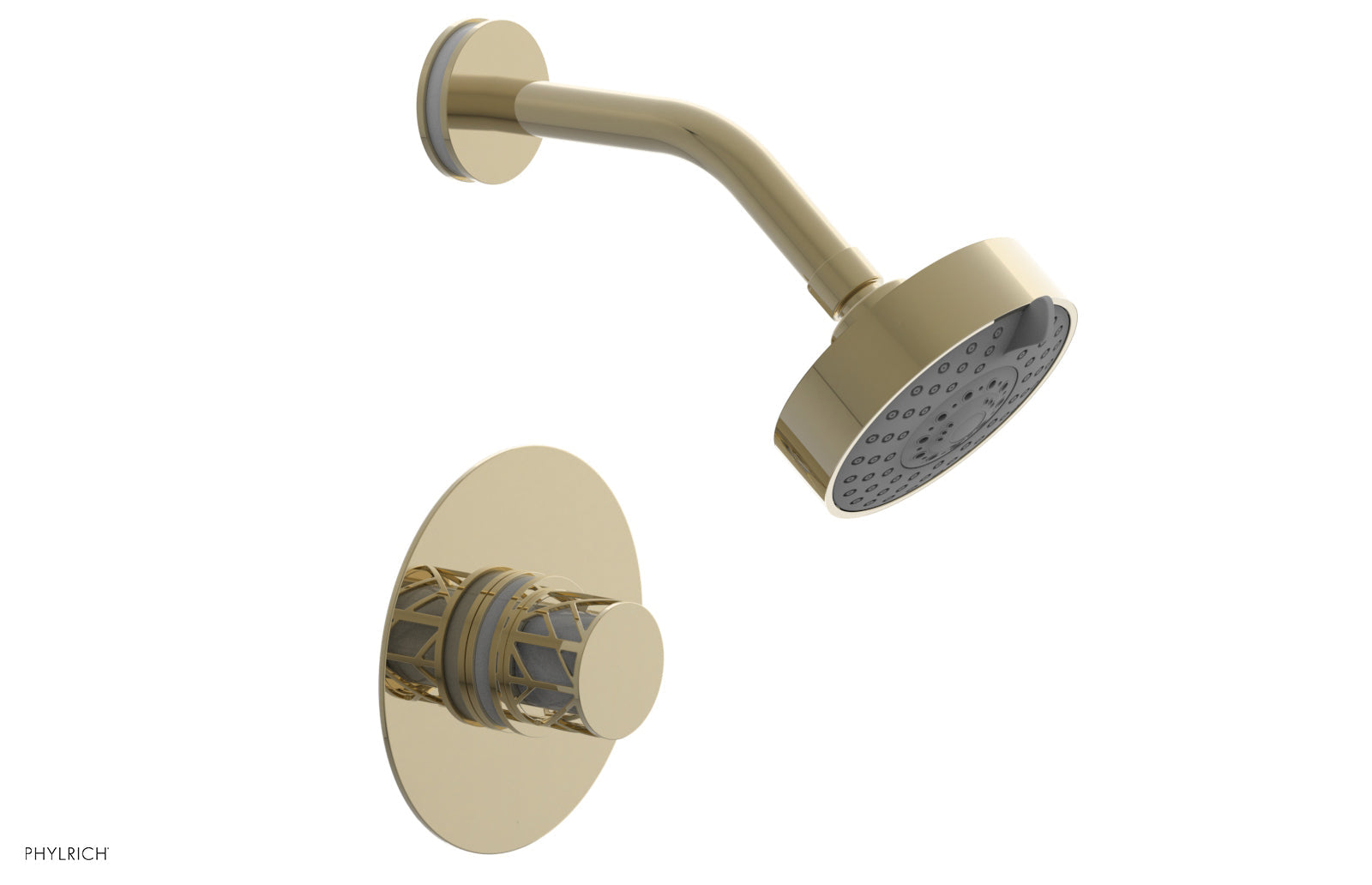 JOLIE Pressure Balance Shower Set - Round Handle with "White" Accents 222-21