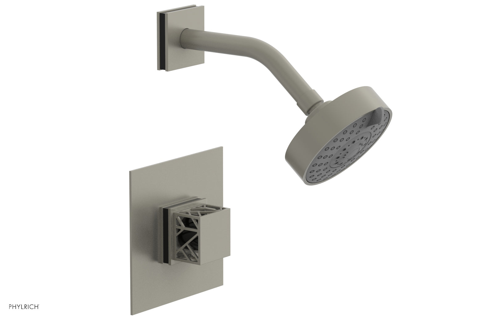 JOLIE Pressure Balance Shower Set - Square Handle with "Black" Accents 222-22