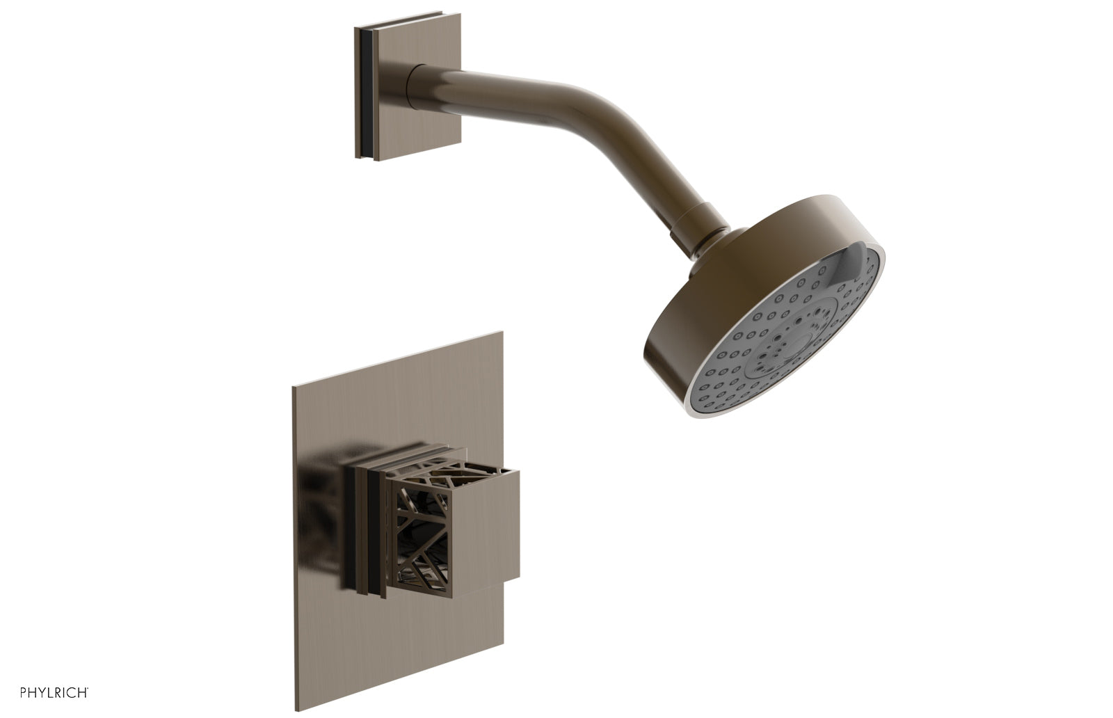 JOLIE Pressure Balance Shower Set - Square Handle with "Black" Accents 222-22