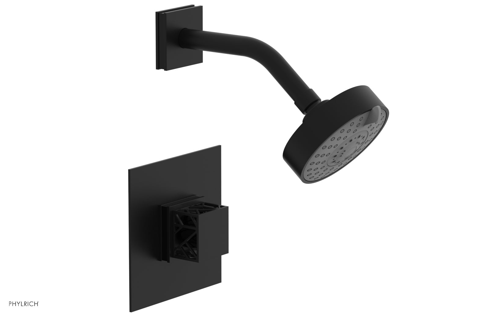 JOLIE Pressure Balance Shower Set - Square Handle with "Black" Accents 222-22