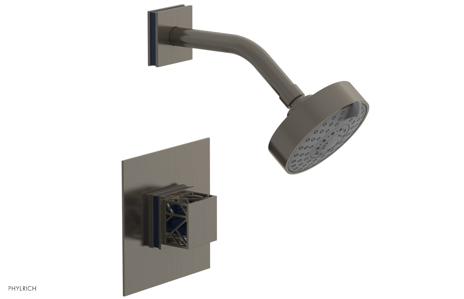 JOLIE Pressure Balance Shower Set - Square Handle with "Navy Blue" Accents 222-22