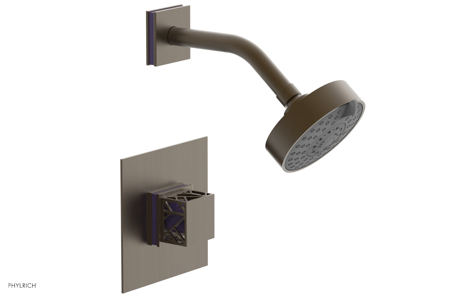 JOLIE Pressure Balance Shower Set - Square Handle with "Purple" Accents 222-22