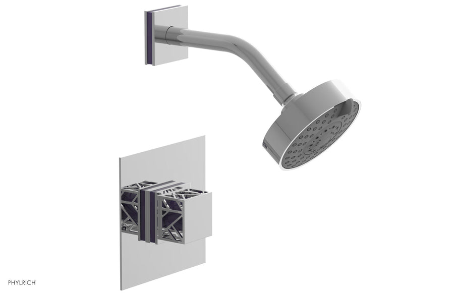 JOLIE Pressure Balance Shower Set - Square Handle with "Purple" Accents 222-22