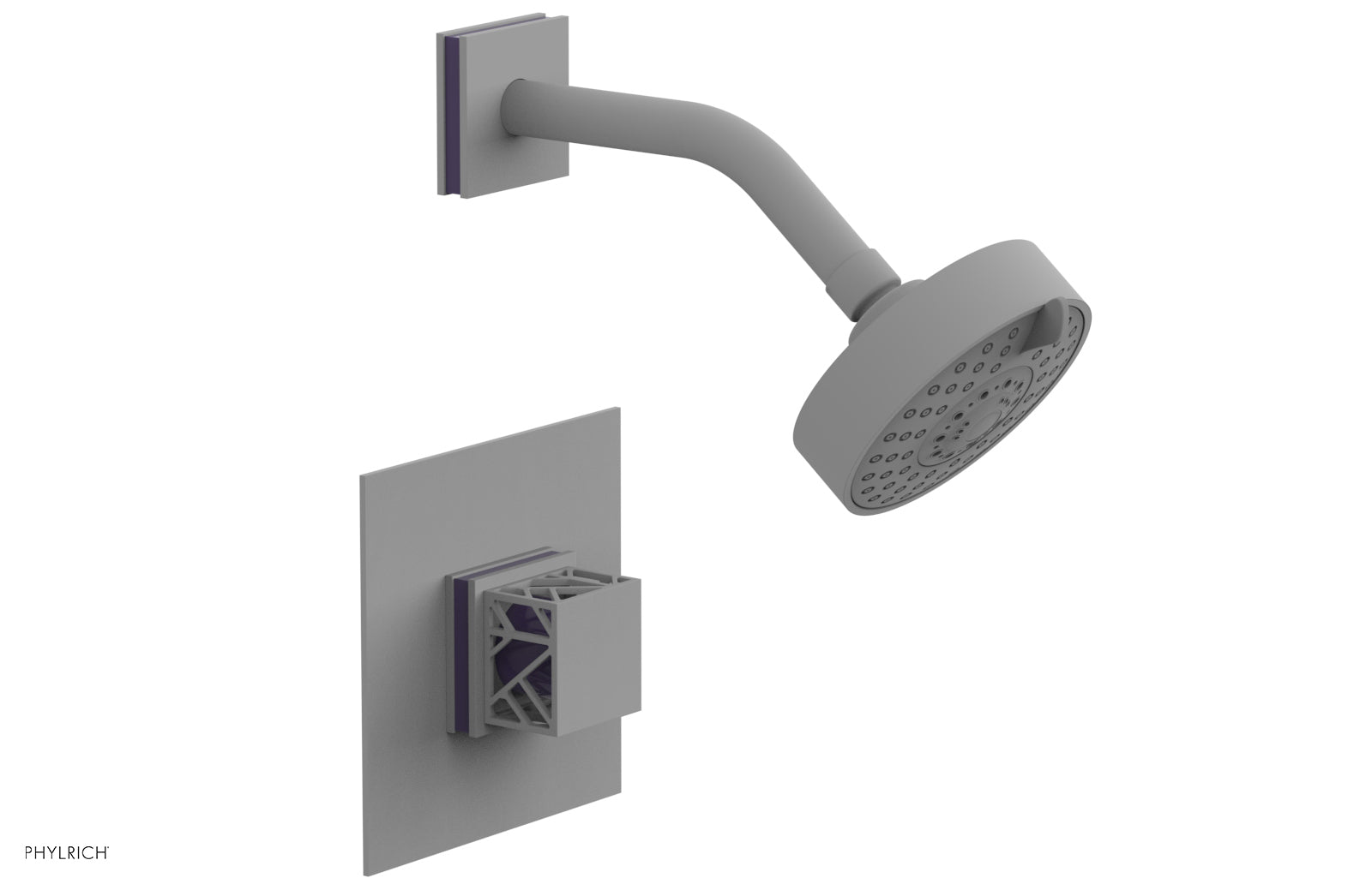 JOLIE Pressure Balance Shower Set - Square Handle with "Purple" Accents 222-22