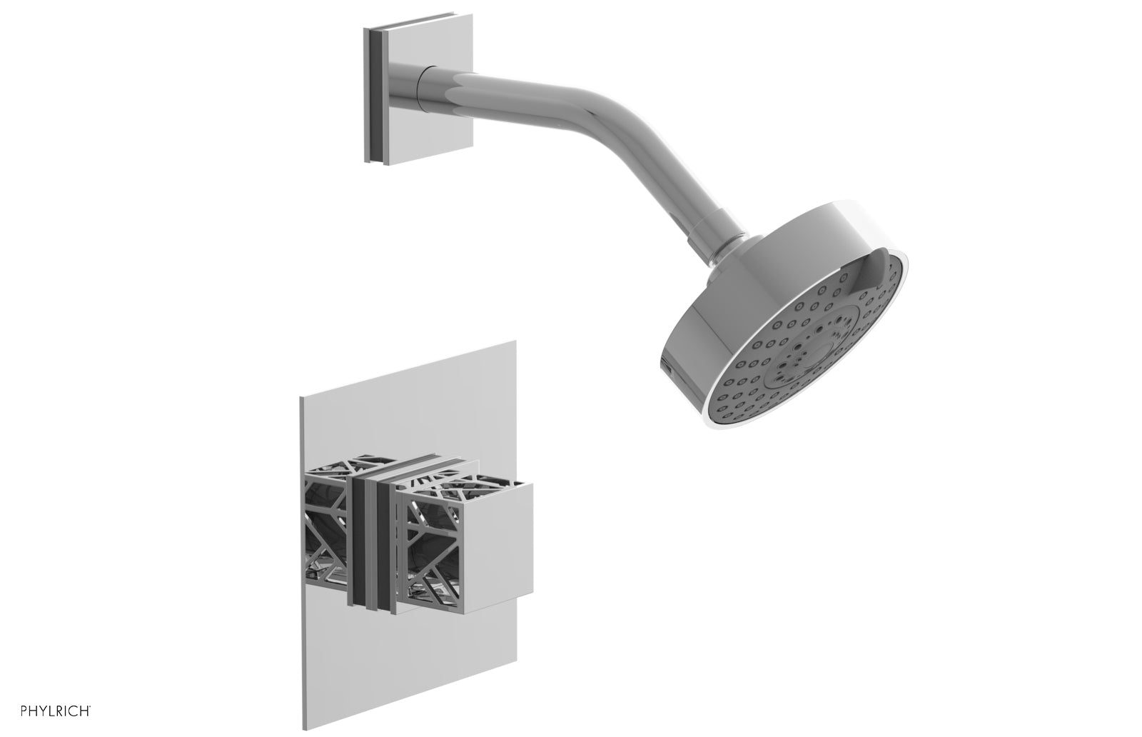 JOLIE Pressure Balance Shower Set - Square Handle with "Grey" Accents 222-22
