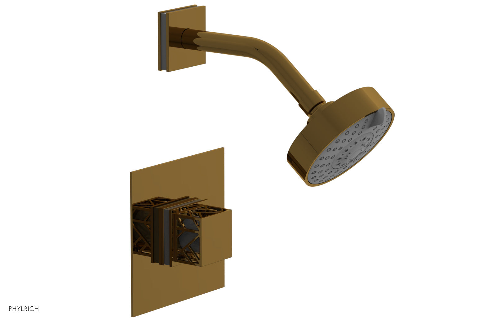 JOLIE Pressure Balance Shower Set - Square Handle with "Grey" Accents 222-22