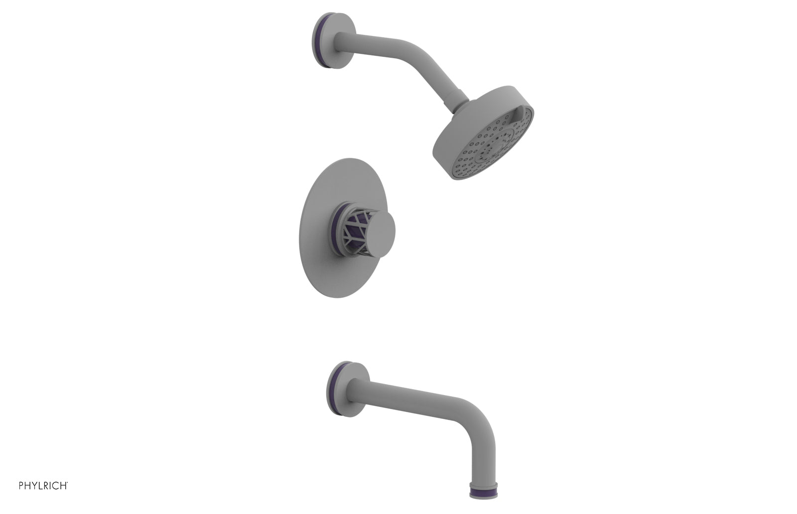 JOLIE Pressure Balance Tub and Shower Set - Round Handle wth "Purple" Accents 222-26