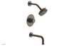JOLIE Pressure Balance Tub and Shower Set - Round Handle wth "Light Blue" Accents 222-26