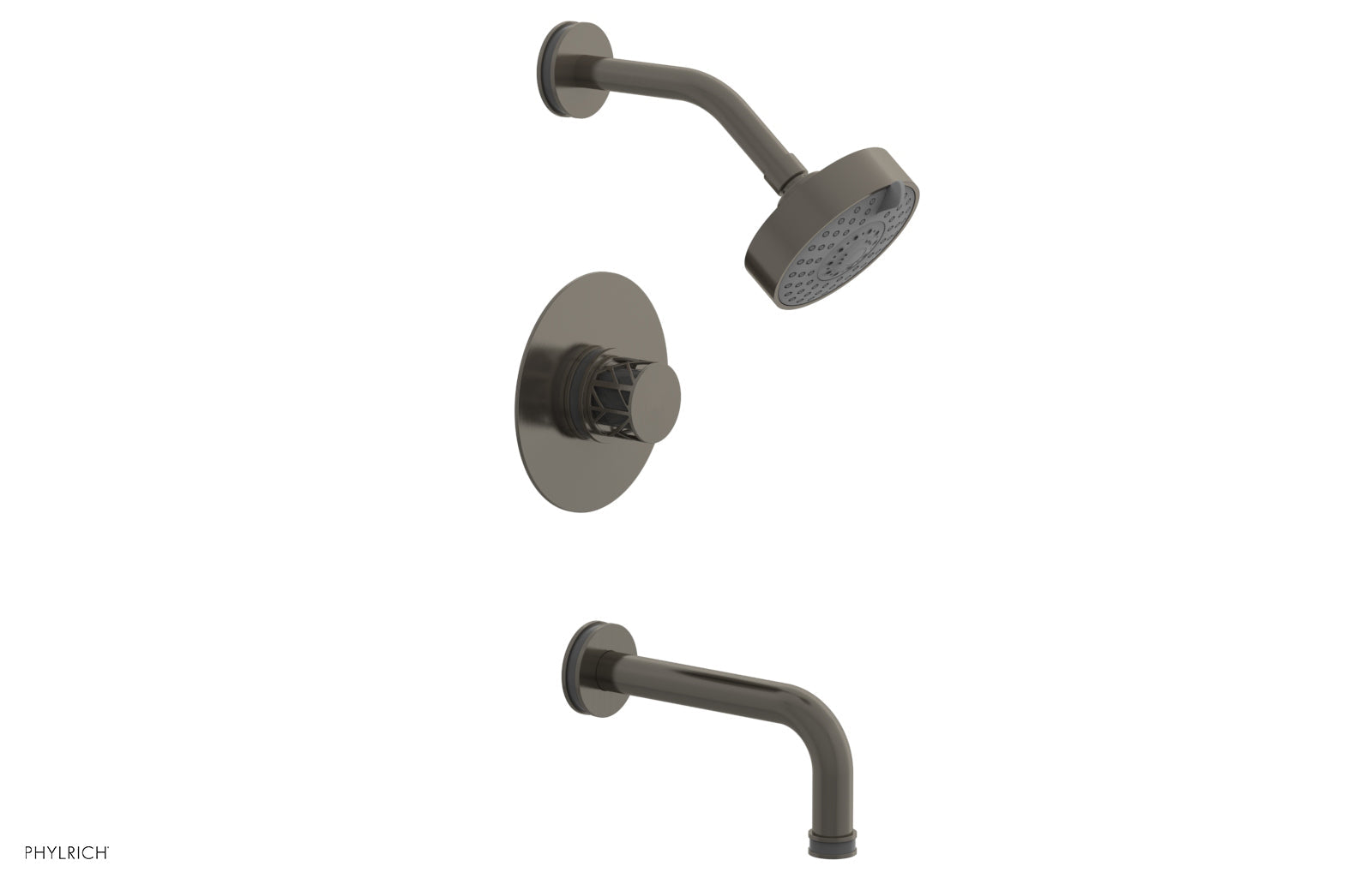 JOLIE Pressure Balance Tub and Shower Set - Round Handle wth "Grey" Accents 222-26