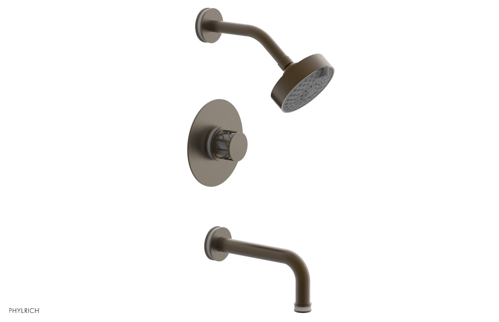 JOLIE Pressure Balance Tub and Shower Set - Round Handle wth "White" Accents 222-26