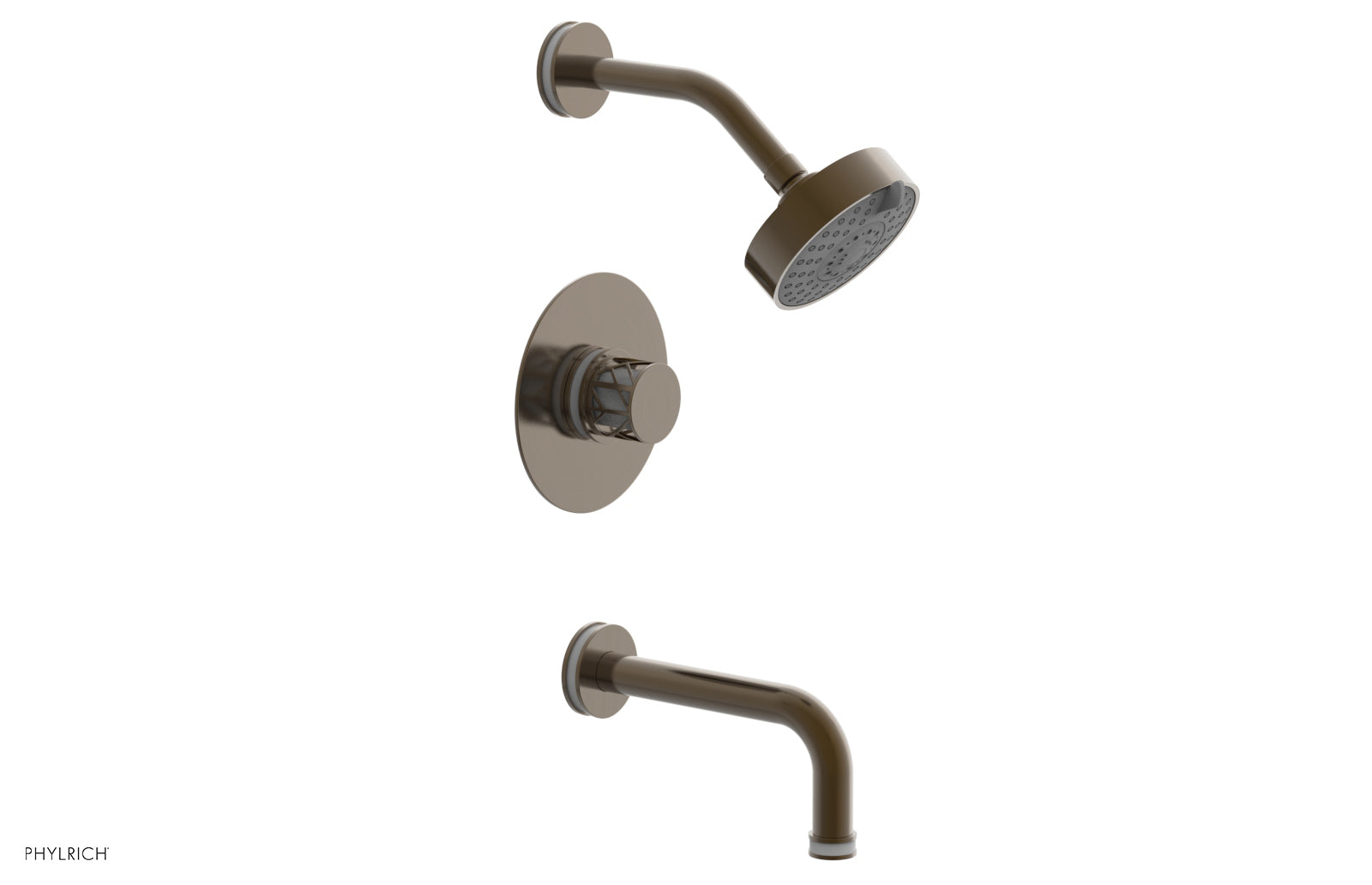 JOLIE Pressure Balance Tub and Shower Set - Round Handle wth "White" Accents 222-26