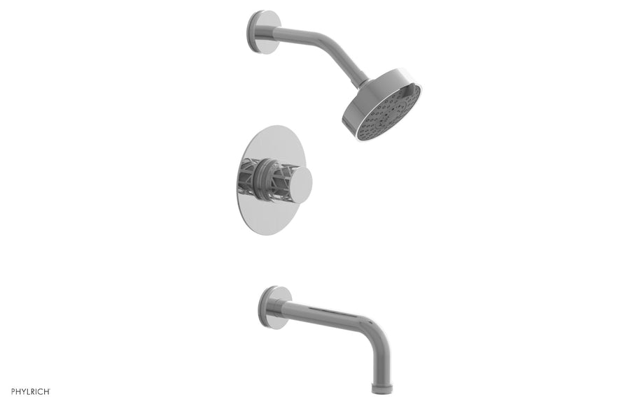 JOLIE Pressure Balance Tub and Shower Set - Round Handle wth "White" Accents 222-26