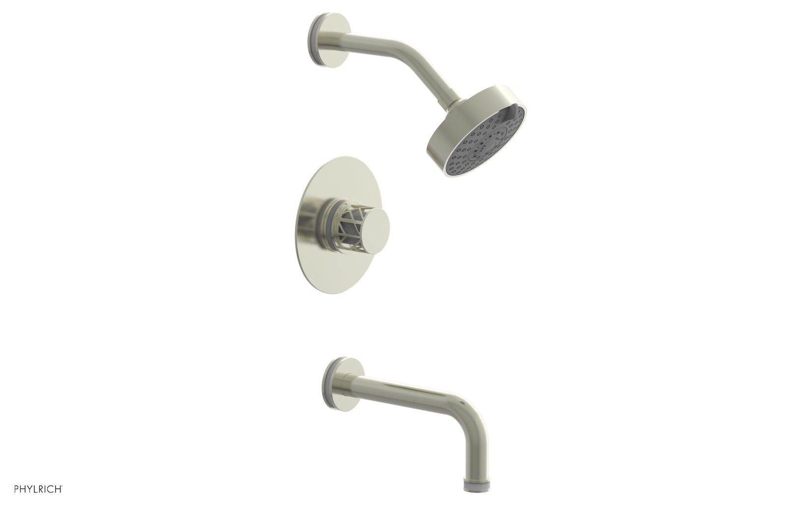 JOLIE Pressure Balance Tub and Shower Set - Round Handle wth "White" Accents 222-26