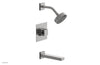 JOLIE Pressure Balance Tub and Shower Set - Square Handle wth "Black" Accents 222-27