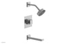 JOLIE Pressure Balance Tub and Shower Set - Square Handle wth "Grey" Accents 222-27