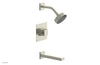JOLIE Pressure Balance Tub and Shower Set - Square Handle wth "White" Accents 222-27