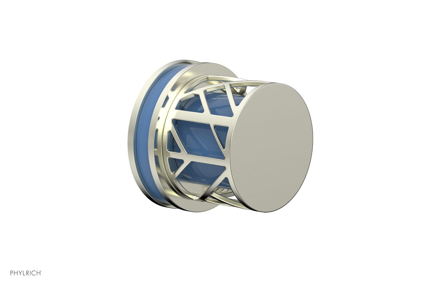 JOLIE Volume Control/Diverter Trim - Round Handle with "Light Blue" Accents 222-35