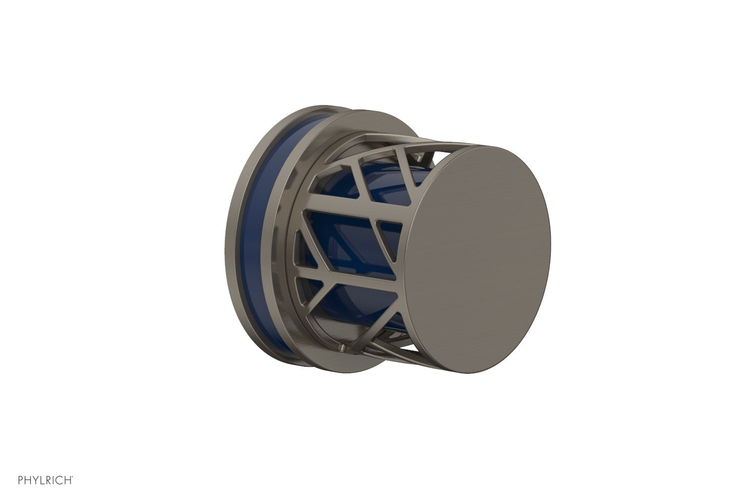 JOLIE Volume Control/Diverter Trim - Round Handle with "Navy Blue" Accents 222-35