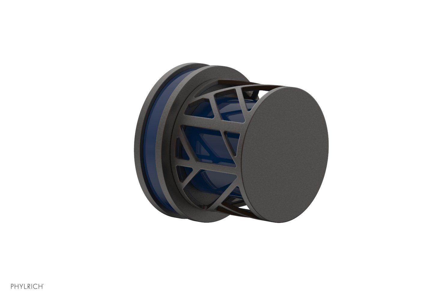 JOLIE Volume Control/Diverter Trim - Round Handle with "Navy Blue" Accents 222-35