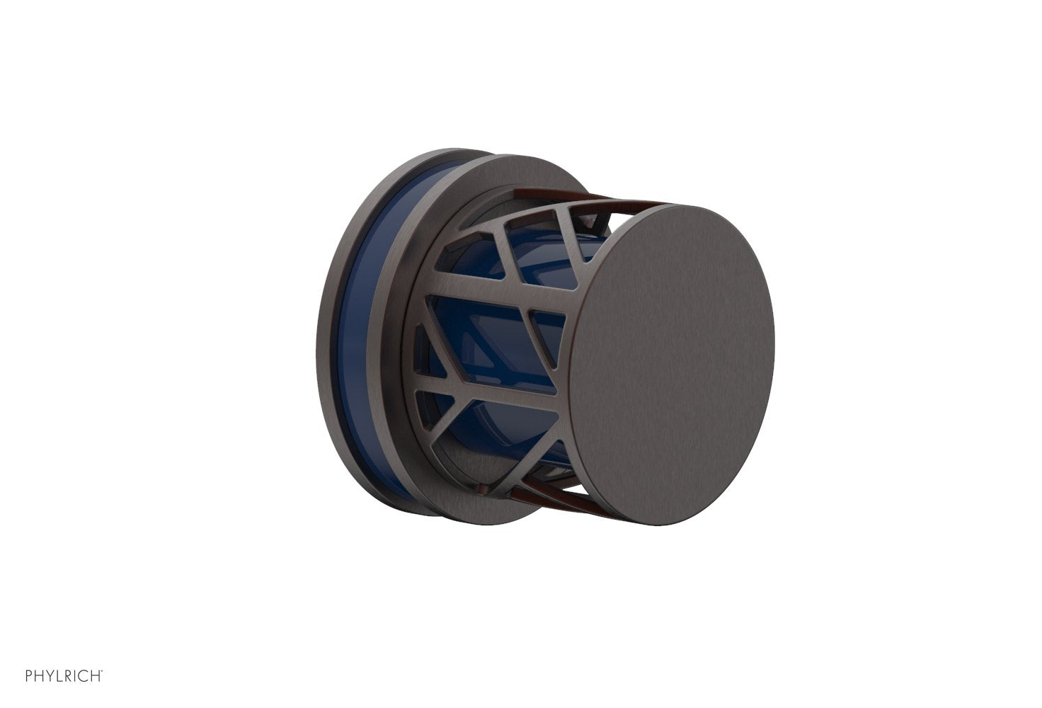 JOLIE Volume Control/Diverter Trim - Round Handle with "Navy Blue" Accents 222-35