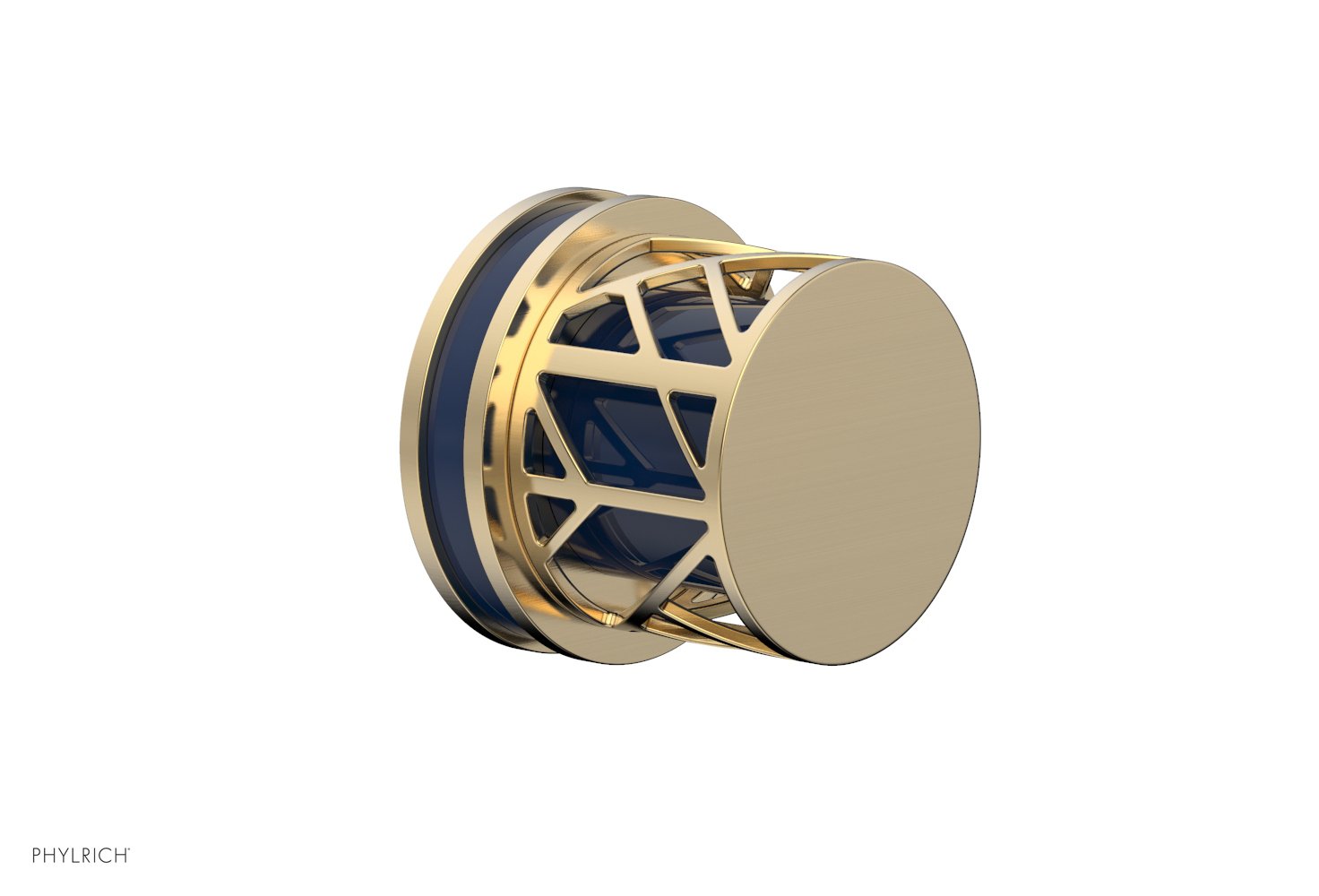 JOLIE Volume Control/Diverter Trim - Round Handle with "Navy Blue" Accents 222-35