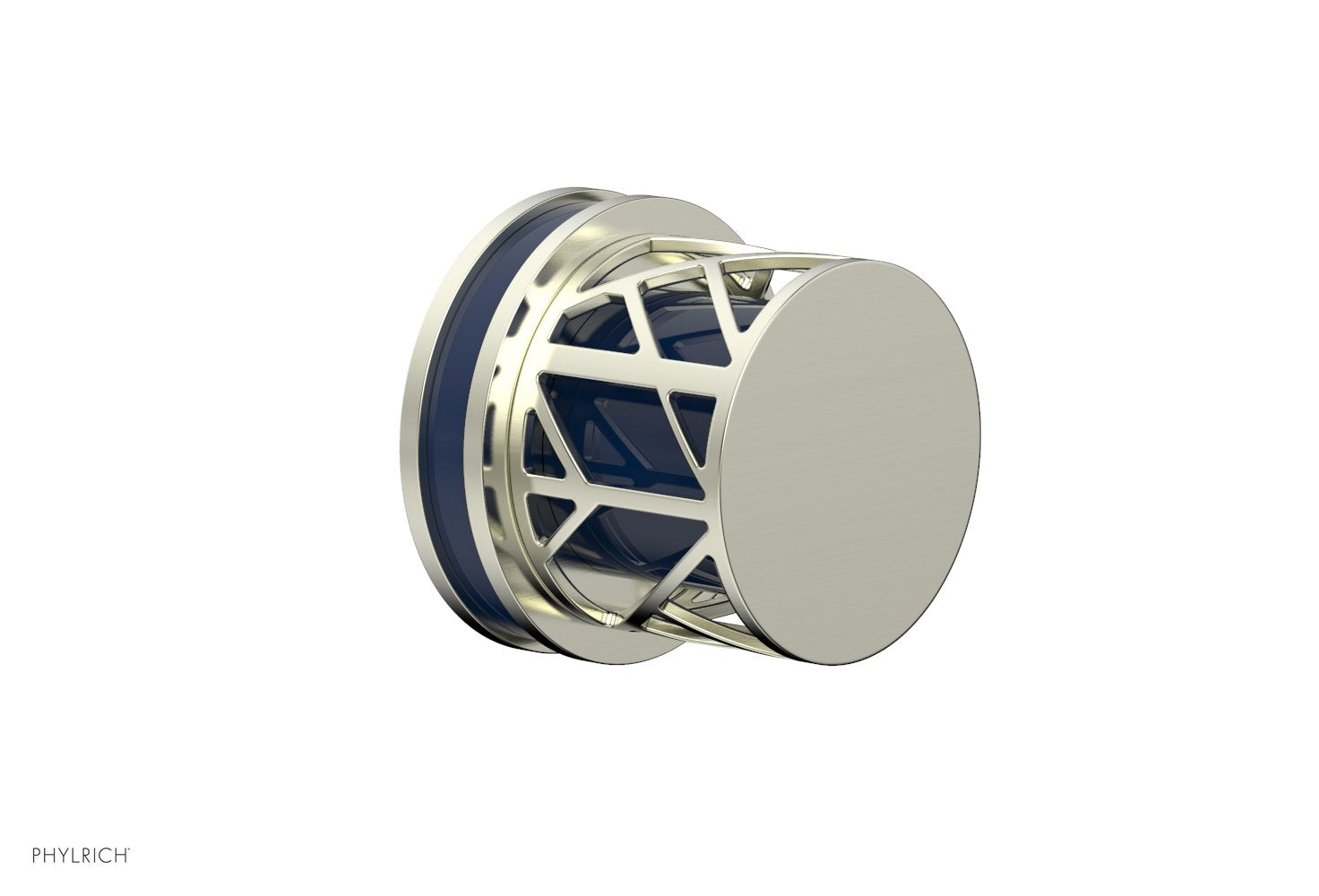 JOLIE Volume Control/Diverter Trim - Round Handle with "Navy Blue" Accents 222-35