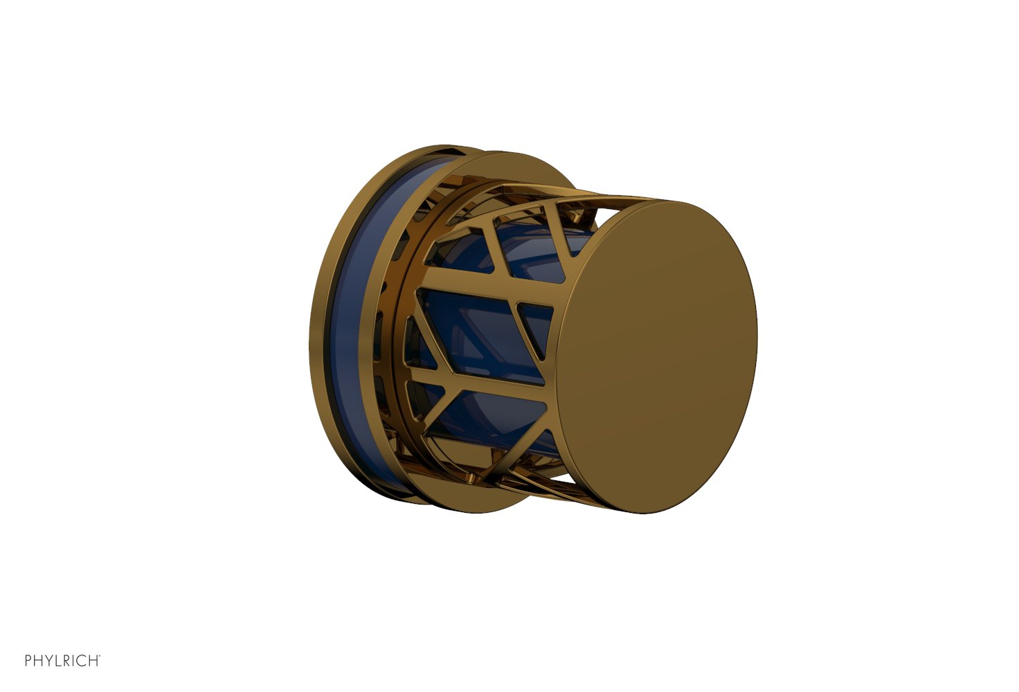 JOLIE Volume Control/Diverter Trim - Round Handle with "Navy Blue" Accents 222-35