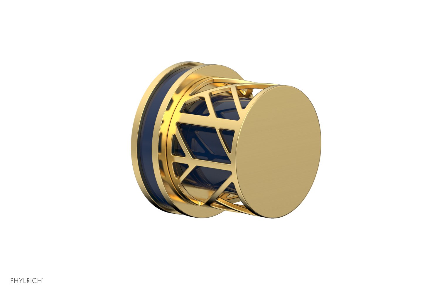 JOLIE Volume Control/Diverter Trim - Round Handle with "Navy Blue" Accents 222-35