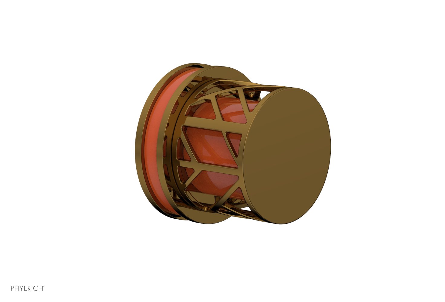 JOLIE Volume Control/Diverter Trim - Round Handle with "Orange" Accents 222-35