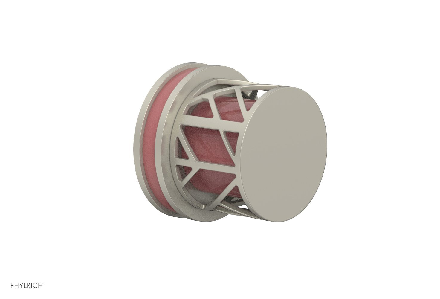 JOLIE Volume Control/Diverter Trim - Round Handle with "Pink" Accents 222-35