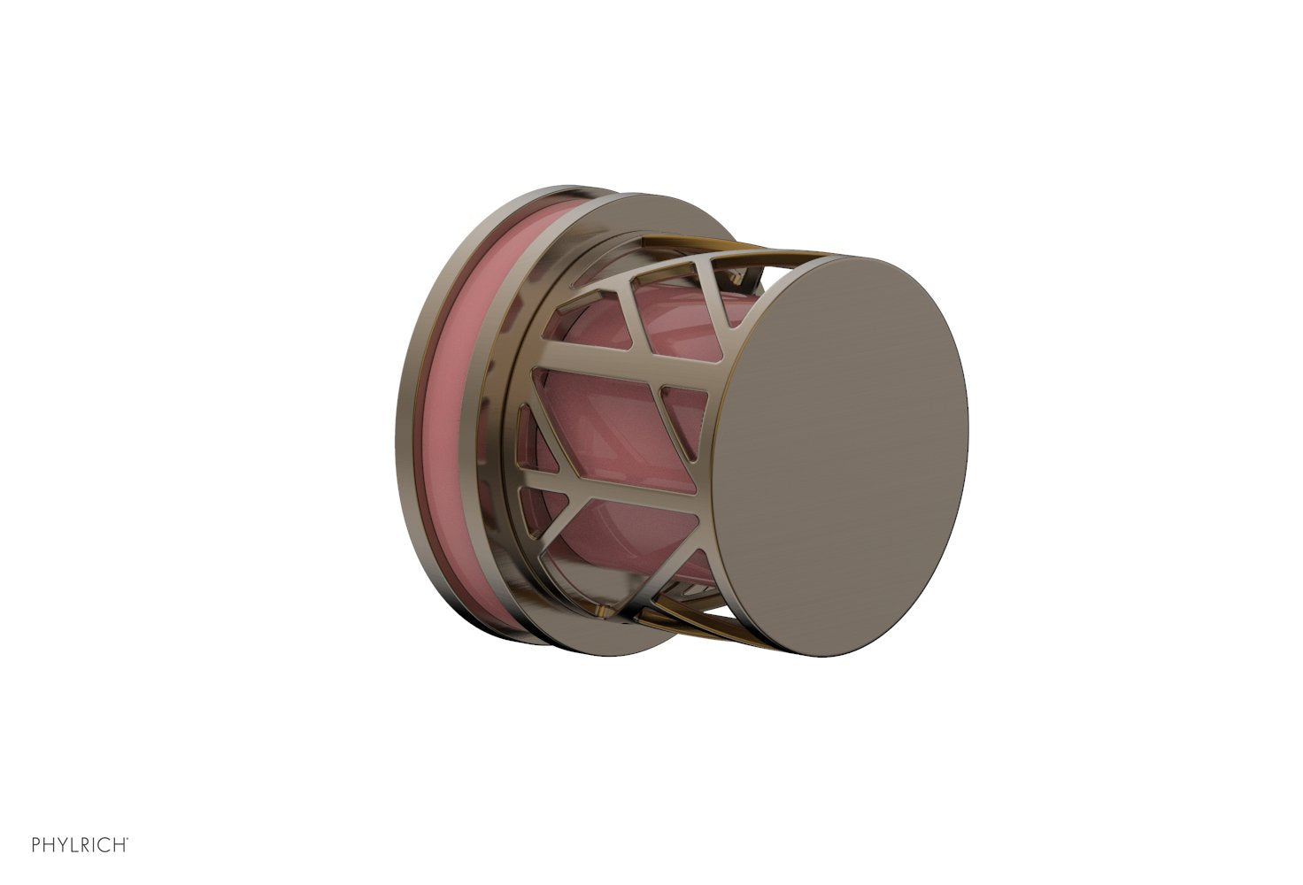 JOLIE Volume Control/Diverter Trim - Round Handle with "Pink" Accents 222-35