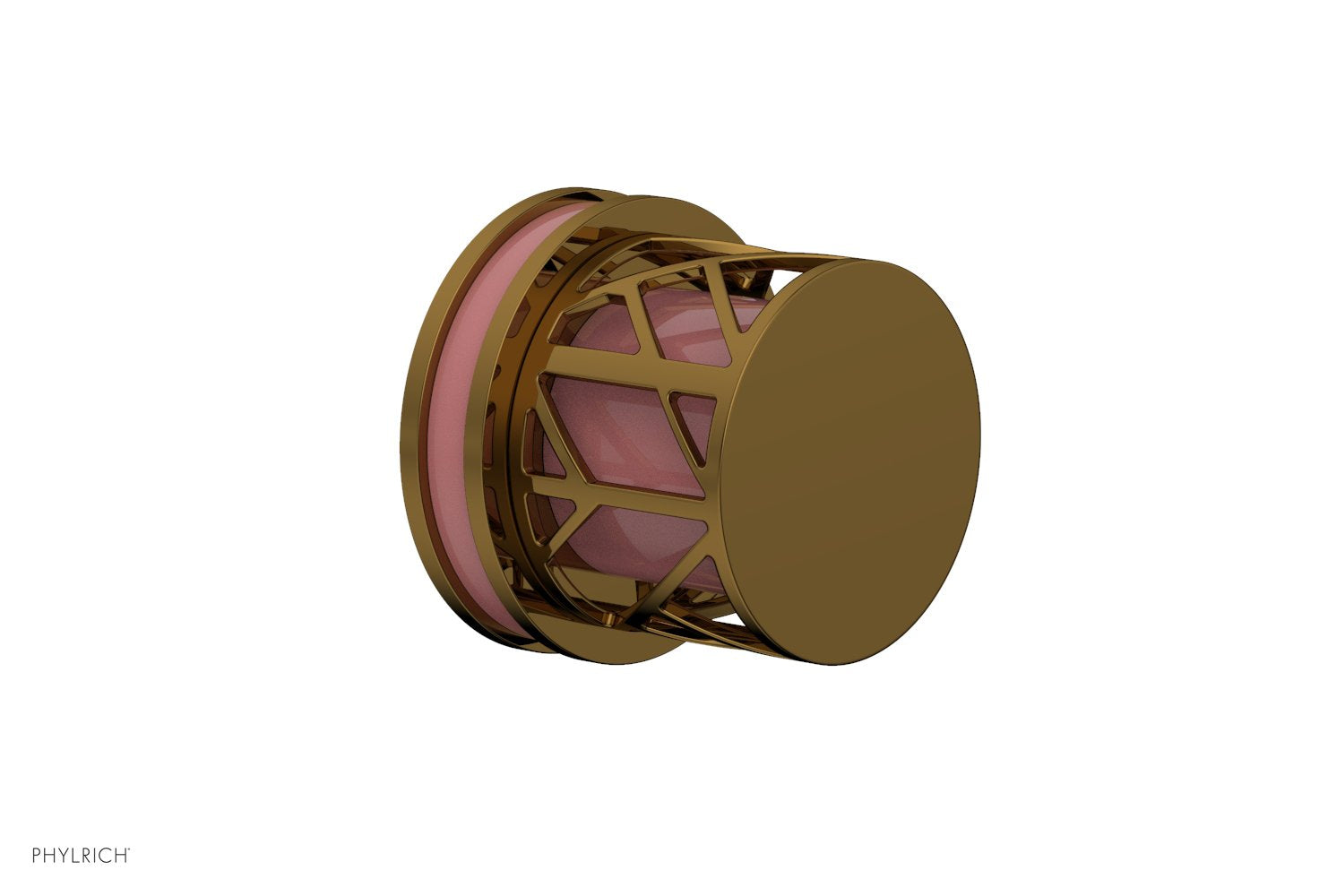 JOLIE Volume Control/Diverter Trim - Round Handle with "Pink" Accents 222-35