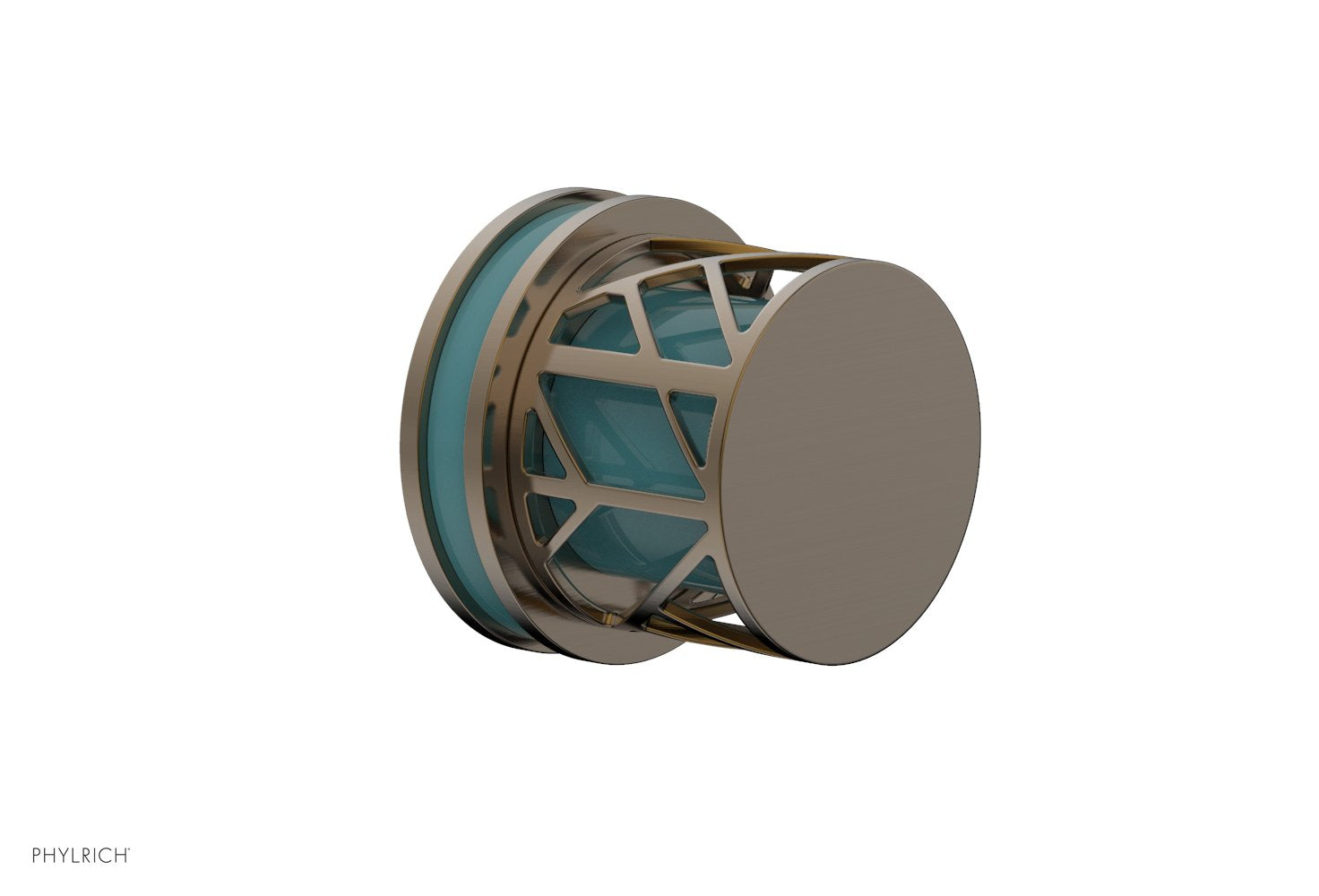 JOLIE Volume Control/Diverter Trim - Round Handle with "Turquoise" Accents 222-35
