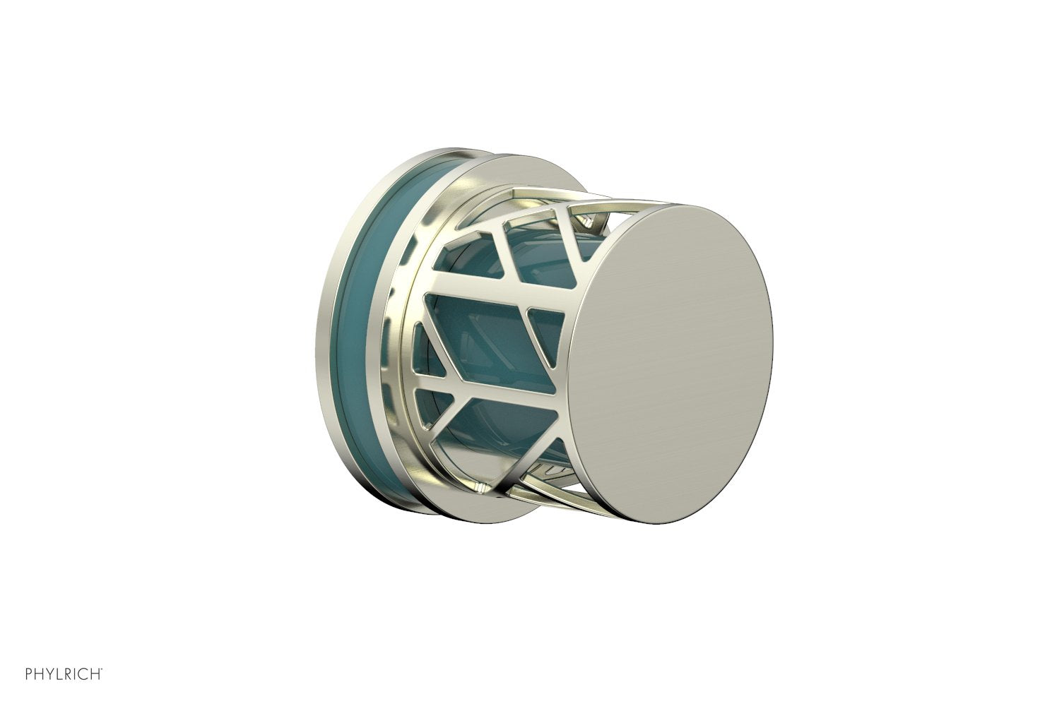 JOLIE Volume Control/Diverter Trim - Round Handle with "Turquoise" Accents 222-35