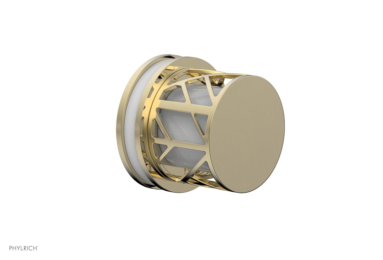 JOLIE Volume Control/Diverter Trim - Round Handle with "White" Accents 222-35