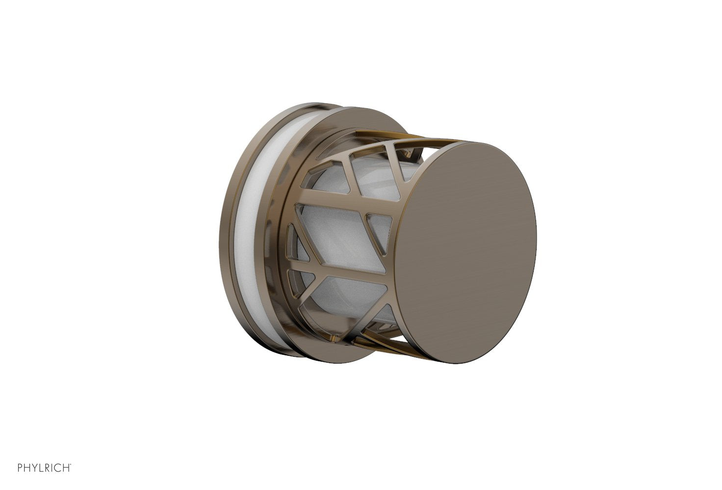 JOLIE Volume Control/Diverter Trim - Round Handle with "White" Accents 222-35