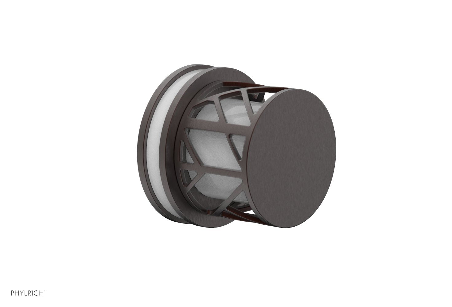 JOLIE Volume Control/Diverter Trim - Round Handle with "White" Accents 222-35