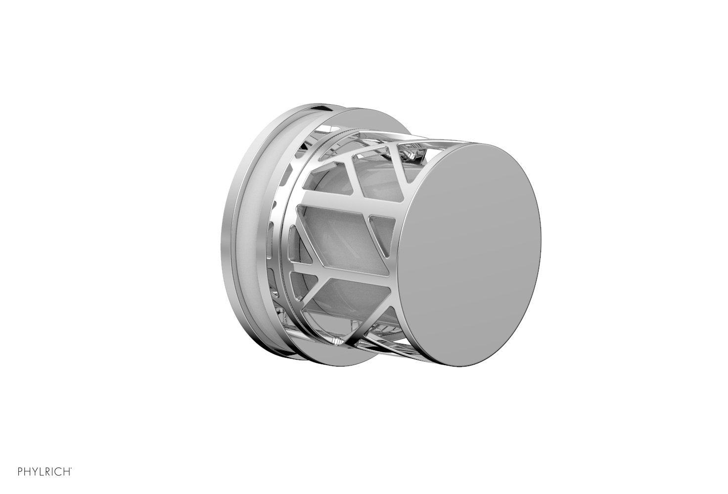 JOLIE Volume Control/Diverter Trim - Round Handle with "White" Accents 222-35