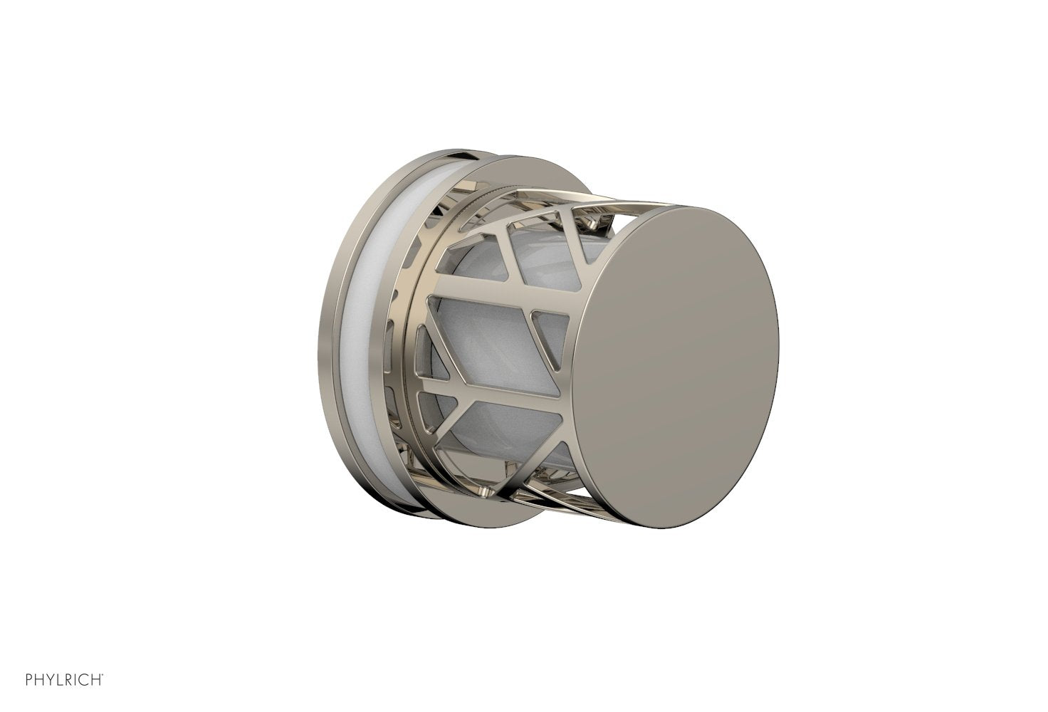 JOLIE Volume Control/Diverter Trim - Round Handle with "White" Accents 222-35