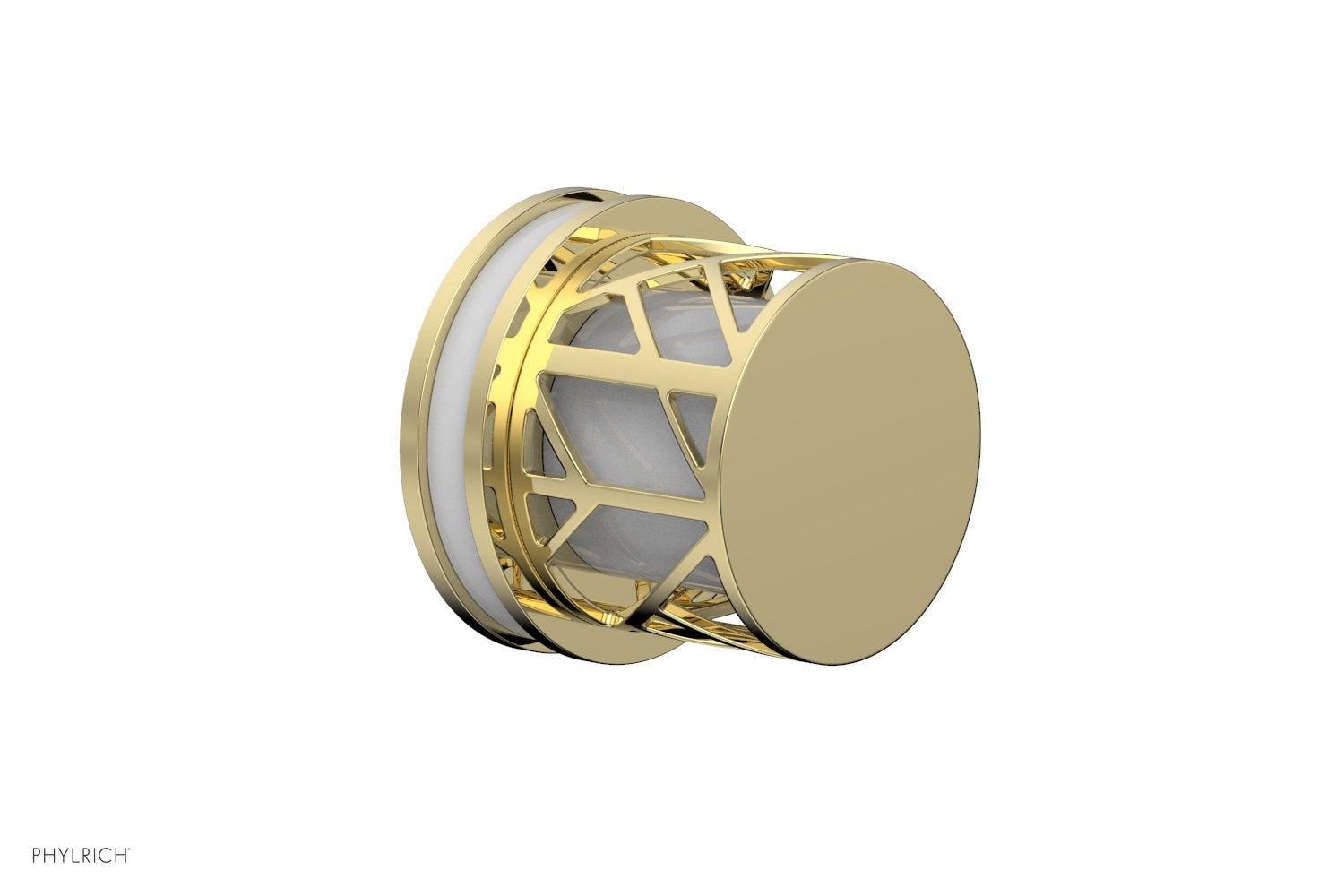 JOLIE Volume Control/Diverter Trim - Round Handle with "White" Accents 222-35